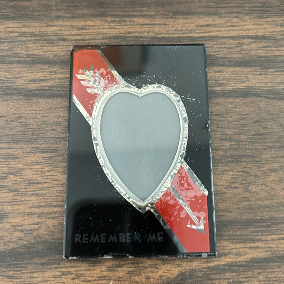 ❤️ Vintage Deco 1930s frame and purse mirror, red and black, love, reverse paint - Picture 4 of 5